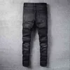 Designer de jeans pour hommes Amirrss Jeans Fog New Black Knee MX2 Zipper Splicing Locomotive Hole Denim Pantalons High Street Tendance SLP KXEJ