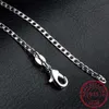 Mens 925 Stamp Silver Color Italian Cuban Curb Chain Halsband för män Kvinnor Solid Figaro Layering Halsband SC2892808364