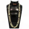 Men's Necklace 14k Gold Finish Figaro Link Chain Thick Hip Hop 24 12MM306K