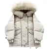 Women's Down Parkas 2022 Winter Short Jackets韓国スタイルルーズカジュアル長袖フード付き女性コートソリッドストレート女性luci22