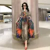 Silkklänning Twopiece Womens Elegant Floral Plus Size Dress Casual Beach Vintage Long Dress Summer Fashion 220530