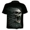 Motorfiets T -shirt Punk T -shirt Knight Shirts 3D T -shirt Men Casual Vintage Hip Hop zomer T -shirt Top Homme kleding 220617