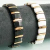 Link bransoletki łańcuch bio zdrowia german germium magnetyczna opaska magnetyczna Homme Mannen Armband Rose Gold Stated Bransoleta ze stali nierdzewnej dla