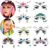 Autocollants de tatouage 3D à paillettes de cristal pour femmes, bijoux à la mode, visage, corps, yeux, gemmes, ornement de Festival gitane, maquillage, beauté