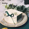 StoBag 20 piezas verde/rojo/azul caja de regalo fiesta de cumpleaños boda Baby Shower paquete Chocolate galletas pastel decoración con cinta 220427