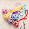 1Pc Baby Hand Catching Cloth Infant Interaction Colored Ball with Ribbon Appease Bed Hanging Rattle Toy Gift 220812