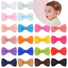 Hair Rubber Bands 20PCS/Lot 1.3Inch Solid Bowknot With Metal Clip Sweet Gift Hairgrips For Girl Children Cute Small Hairpins Kids Hair Accessories AA220323