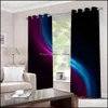 Custom Curtains Black Blue Purple Color Stripes 3D Blackout For Living Room Bedding Drapes Cotinas Para Sala Drop Delivery 2021 Curtain Ho