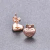 20 Mix Styles Top Quality Classic Style Women Lover Heart Studs Luxury Titanium Steel Earrings Wedding Party Gifts Partihandel