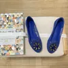 Flache Ballettschuhe, Kristallblumen-Kleiderschuhe, Loafer, Luxus-Designer-Damenplattform, Sommer-Top, Quilty-Mode, saisonal, mit Kastengröße 34–43