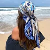 Silk sjaal SCRAPTOP Hoofdwraps voor vrouwen Vintage Four Seasons Hair Scarve 90 90cm Hijab Foulard Iuxe Bandana Femme Headscarf