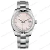 Wysokiej jakości azjatyckie zegarek 2813 Sport Automatyczne panie datejust 31 mm różowy tarcza matki perłowej M178344-0033 zegarek na nadgarstek Diamond ramka luksusowe zegarki ze stali nierdzewnej