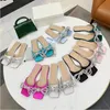 Designer-2022 fashion women shoes Diamond bow Cartoon slippers Satin Flat Slides woman shoe beach Lazy Sandals sexy designer slipper Large s