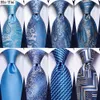 Light Blue Striped Novelty Silk Wedding Tie For Men Handky Cufflinks Nicktie Set Fashion Design Business Party Dropship