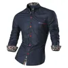 jeansian Spring Autumn Features Shirts Men Casual Jeans Shirt Arrival Long Sleeve Slim Fit Male Z027 220401