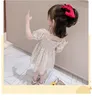 Summer Toddler Baby Girl's Dresses Floral Flower Mönster Cotton Puff Sleeve Kids Dress Clothing 1065 E3