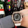 Uhr Datum Luxus Herren mechanische Uhr Richa Milles Rm010 vollautomatische Bewegung Saphirspiegel Gummiarmband Schweizer Armbanduhren 4ygv