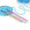 12Pcs/Lot Crochet Hook Set 2-8 mm Coloured Metal Needle Ergonomic Handle Sewing Knitting Hook Needles Yarn Weave Sweater DIY Hand Craft Tools JY1143