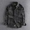 Men Camouflage Cargo Shirts High Quality Durable Outdoor Hiking Sport Daily Military Style Casual Youth Pocket Breasted Camicia 220812