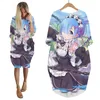 Anime ri zero kara hajimeru isekai seikatsu urocza sukienka 3d drukowana żeńska swobodna sukienka kieszonkowa W220616