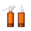 30ml 1oz Flat Shoulder Amber Brown Frosted Glass Bottles With Eye Dropper Pipette for Oil Perfume Skin Care Serum