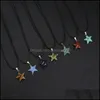 Pendant Necklaces Healing Crystal Natural Stone Point Star Charms Turquoise Tiger Eye Lapsi Link Chain Nec Carshop2006 Dheku