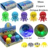 Smile Ocean Print Octopus Herb Grinder Acessórios para fumantes Material de plástico 55 mm Diamtere 3 Camadas Camadas Dab Plices de óleo colorido Tabocco Grinders Gr358