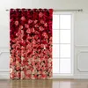 Gordijngordijn Roze Rood Wit Rose Room Gordijnen Grote raam Living Rod Slaapkamer Keuken Indoor Decor Swag Panelscurtain