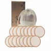 16pcs/Bag Reusable Bamboo Makeup Remover Pads Washable Rounds Cleansing Facial Cotton Make Up Removal Pads Tool