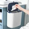 Pattumiera a parete Armadio da cucina 8l Pattumiera sospesa per riciclaggio con coperchio Immondizia Bagno Toilette Pattumiera 220316