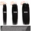 Micro Loop reto 100% Human Hair Extensions 12 "-26" Remy Remy Remy Link para mulheres negras 100g