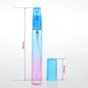 Bouteilles de pulvérisation de brume rechargeables de 8ml, Tube vide en verre, atomiseur de voyage, couleur arc-en-ciel, 500 pièces