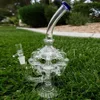 Super Vortex Glass Bong Dab Rig Tornado Cyclone Recycler Hookah Tube Tubería de agua 14 mm Joint Oil Rigs Bongs con Heady Bowl