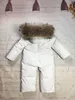 luxury designer Thick warm Down white Baby Kids Double zipper Real raccoon fur collar collar goose down Rompers boy girl jacket to7160538