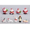 Kerstdecoraties 4 stcs/lot mini hars decoratie Kerstman Snowman Tree Diy FigurineSchristmas