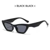 Gafas de sol sexy para mujer Lente de tendencia cadera femenina vintage pequeño marco de PC negro gafas de sol de ojo de gato Europa América moda simple Net red star