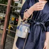 Torby wieczorowe mody małe torebki komunikatora elegancka łańcuchowa torba wiadra cylindryczne ramię z frędzlami vintage słomka