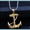 Pendentif Colliers Pendentifs Bijoux Personnalité De La Mode Européenne Et Américaine Pirates Des Caraïbes Rétro Ancre Collier Tendance Polyvalent Fishh