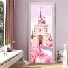 Cartoon Pink Castle 3D Po Carta da parati per la camera dei bambini Ragazze Principessa Camera da letto Adesivo per porta PVC Adesivo murale impermeabile 220426