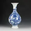 Vazolar Çin Tarzı Mavi Ve Beyaz Ejderha Porselen Vazo Antik Jingdezhen El Yapımı Seramik Dekorasyon