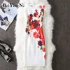 Beiyingni Summer Bodycon Dress Floral stampato senza maniche Slim Elastic Fashion 40 colori Sundress Women Vintage OL Vestidos 220514