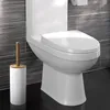 GOALONE Scopino per WC in bambù Set Scopino per WC in plastica autoportante per bagno Spazzola per WC con manico lungo con supporto 220624