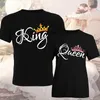 Rei rainha coroa estampa de casal camisetas amantes
