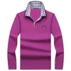 T-shirt à manches longues à manches moyennes de loisirs d'âge moyen Polo Brand Couleur solide pour hommes Paul Shirt Top 220408