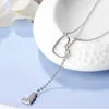 Naszyjniki wisiorek srebrny kolor światły luksus cyrkon serc upuszcza naszyjnik dla kobiet mody prosty biżuteria ślubna prezentowy