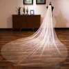 Luxury Cathedral Wedding Veil Bling Sequined Veils Soft Single Tier Veil with Comb Glitters Women Bridal Hair Accessories CL0705