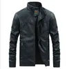 Fashion Men Leather Jacket Men Collar Slim Biker Jacket Högkvalitativ män Läderdräkt L220801