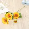 Ramo di fiori di girasole artificiale finto floreale per la casa, decorazioni per la tavola, feste di matrimonio, rami morbidi, stile pastorale G3826b