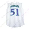 Baseball Jerseys Randy Johnson Jersey Vintage 2001 WS 1999 Turn Back Krijtstreep Pensioen Hall of Fame Patch Vintage Black Mesh Navy White Expos Blue Size Adult