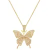 Pendant Necklaces Daihe Exquisite 18K Gold Butterfly Necklace Women Colorful Crystal 3A Zircon Copper Gift Jewelry WholesaPendant